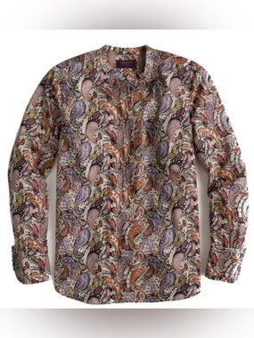 J. Crew Popover Shirt in Purple Paisley Eastern Voyage Print